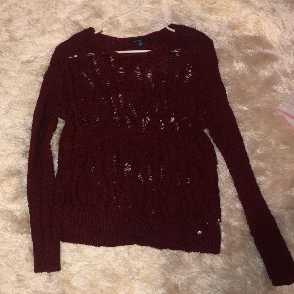 Maroon cut out American eagle sweater